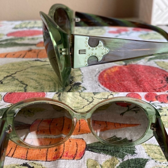 Etro green embellished sunglasses main image 8